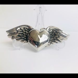 Vintage 2004 Heart & Wings Belt Buckle
